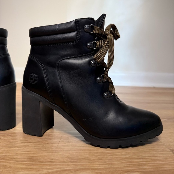 Timberland Women’s Allington 5” Hiker Heel Boot Black Leather A26AW Size 9 - Picture 7 of 10